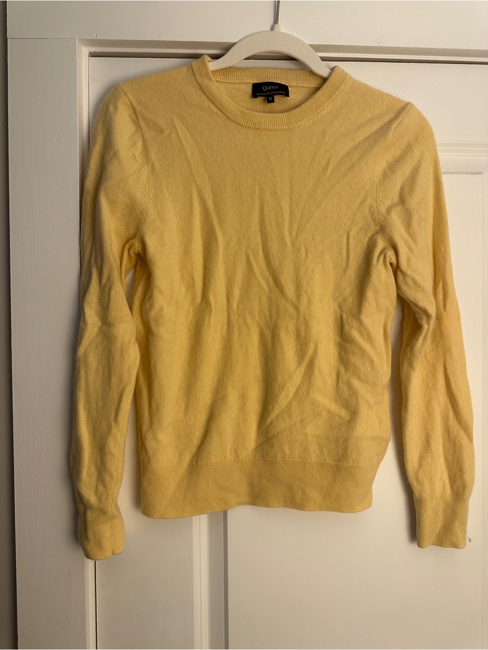 Quince Women's Butter Yellow 100% Mongolian Cashmere Sweater